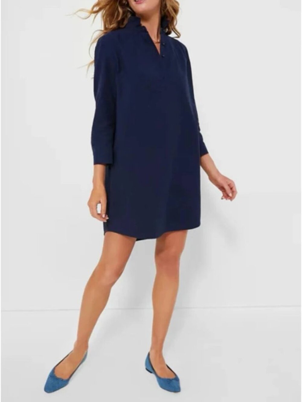 Tuckernuck Polly Dress French Navy Size Large NWT